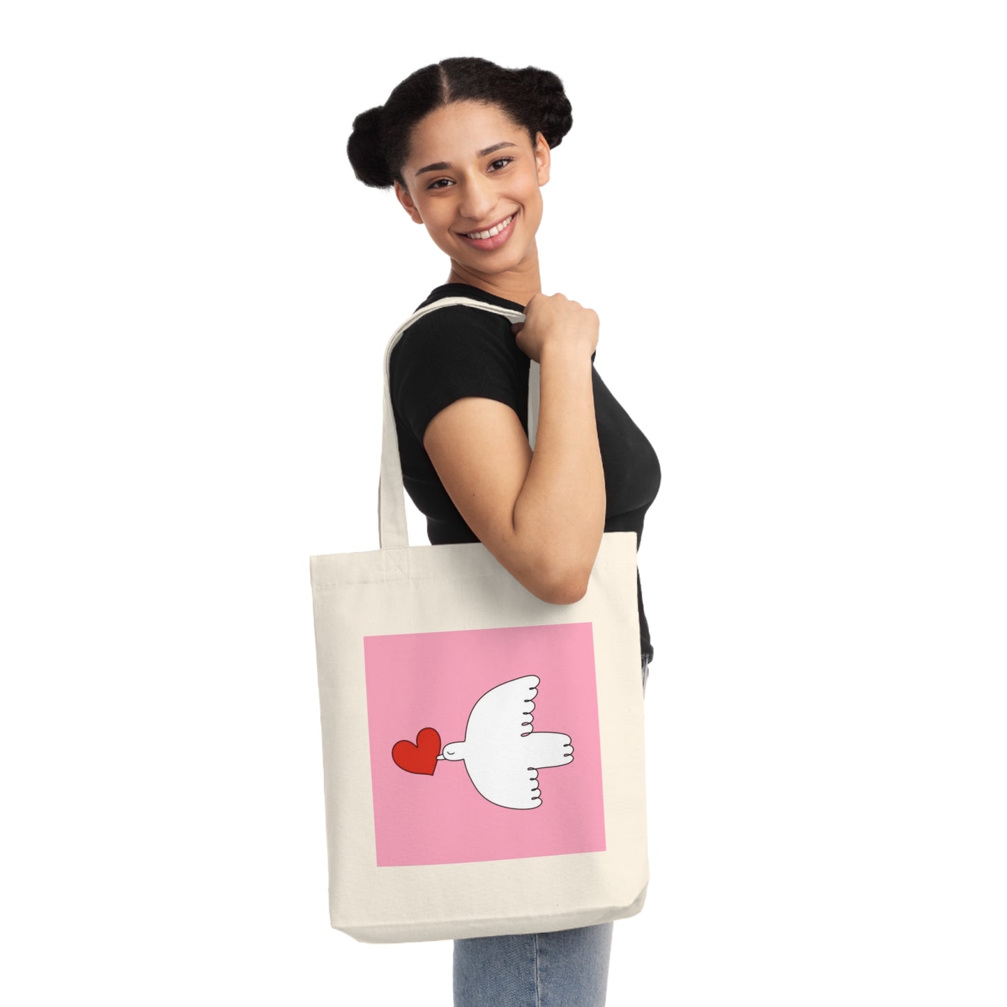 Love Dove Tote Bag | Peace & Kindness Gift | Eco Canvas Bag for Everyday Use