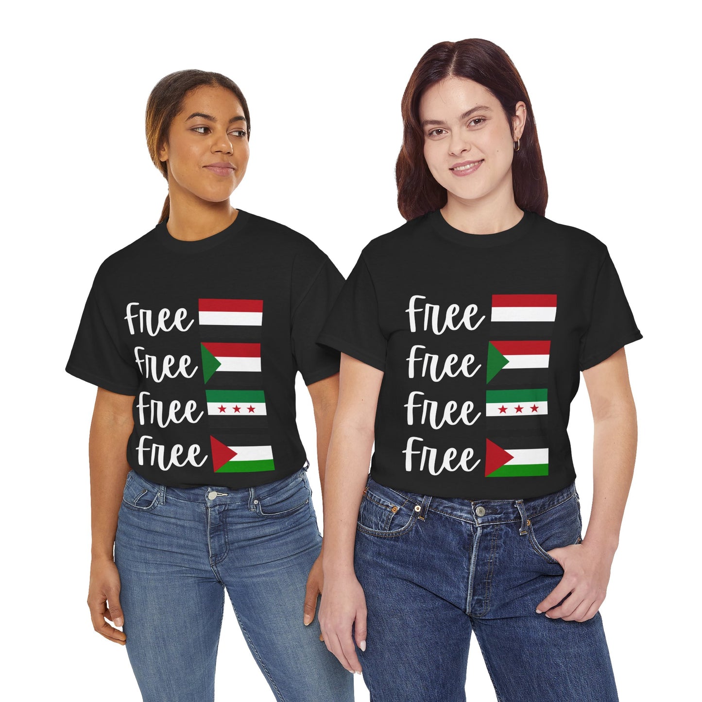 Free Syria, Sudan, Yemen & Palestine T-Shirt | Human Rights Tee | Global Solidarity Shirt | Ethical Activist Gift