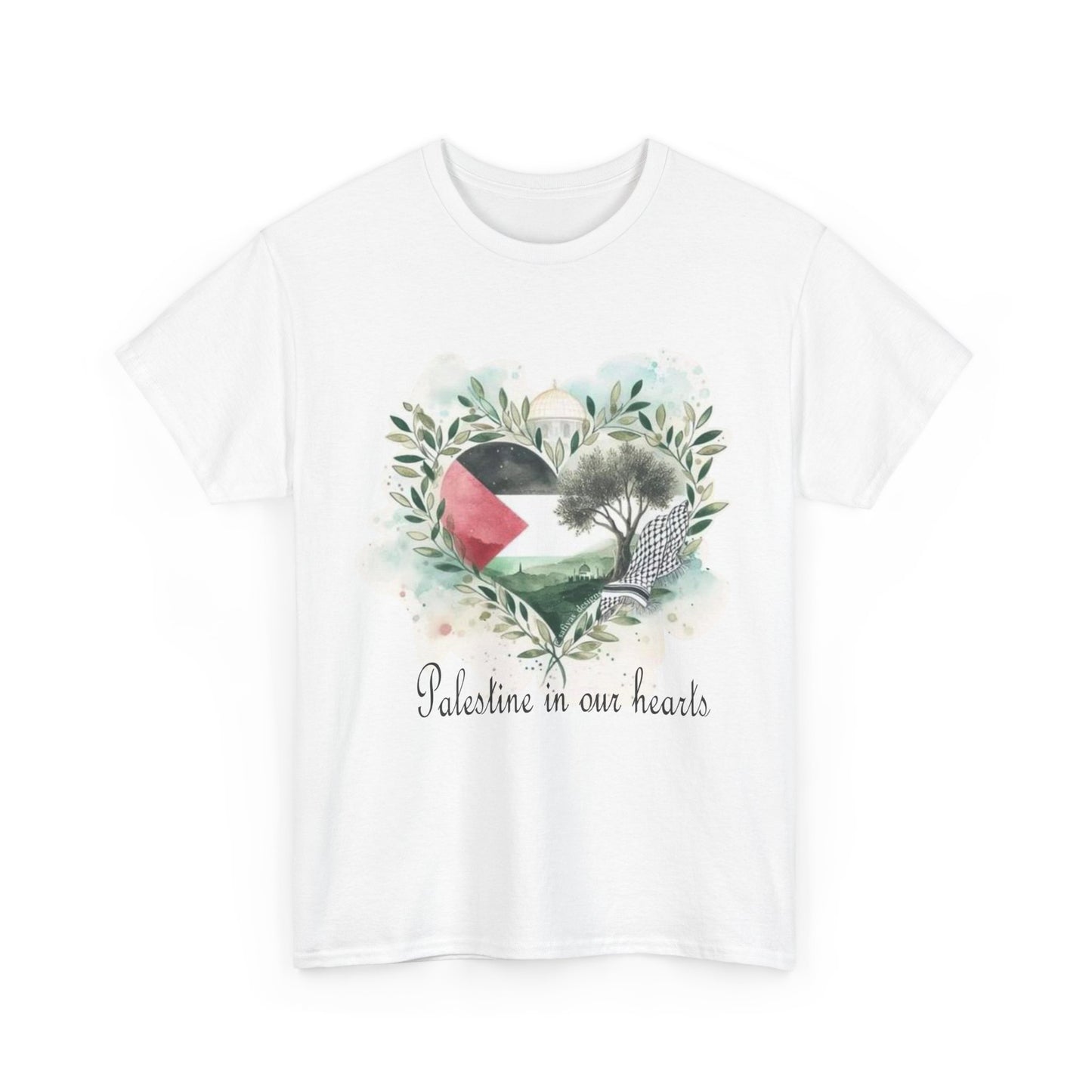 Palestine Is in Our Hearts T-Shirt | Free Palestine Tee | Gaza Solidarity Shirt | Pro-Palestine Statement | Human Rights Unisex Top