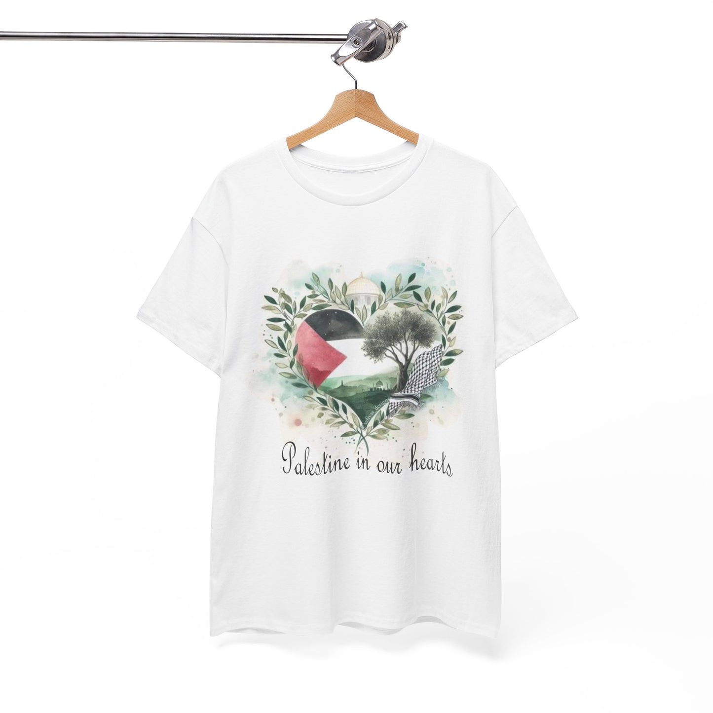 Palestine Is in Our Hearts T-Shirt | Free Palestine Tee | Gaza Solidarity Shirt | Pro-Palestine Statement | Human Rights Unisex Top