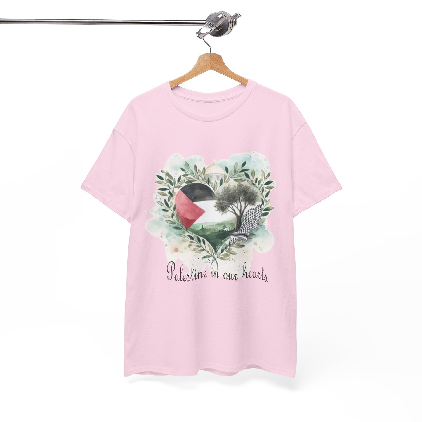 Palestine Is in Our Hearts T-Shirt | Free Palestine Tee | Gaza Solidarity Shirt | Pro-Palestine Statement | Human Rights Unisex Top