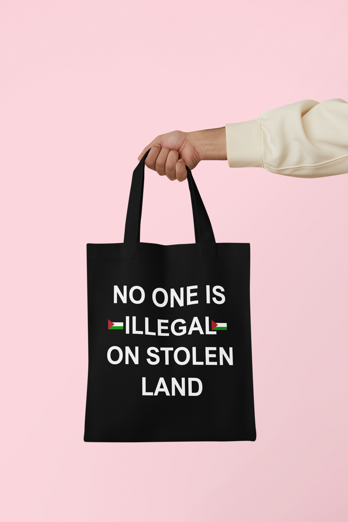 Free Palestine Tote Bag | No One Is Illegal on Stolen Land | Protest Tote | Human Rights Gift | Ethical Activist Bag | Political Statement