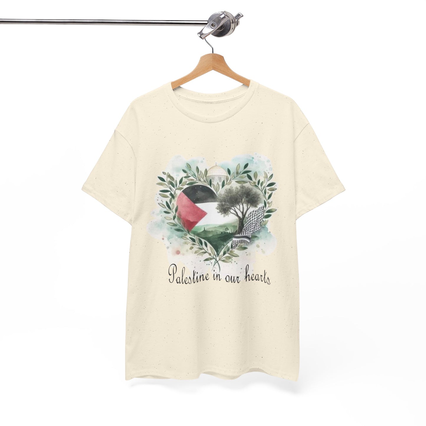 Palestine Is in Our Hearts T-Shirt | Free Palestine Tee | Gaza Solidarity Shirt | Pro-Palestine Statement | Human Rights Unisex Top