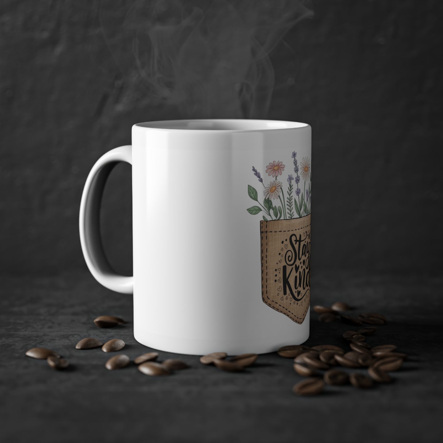Stay Kind Mug | Floral Gift Mug for Teacher, Friend, Self-Care & Kindness Lovers