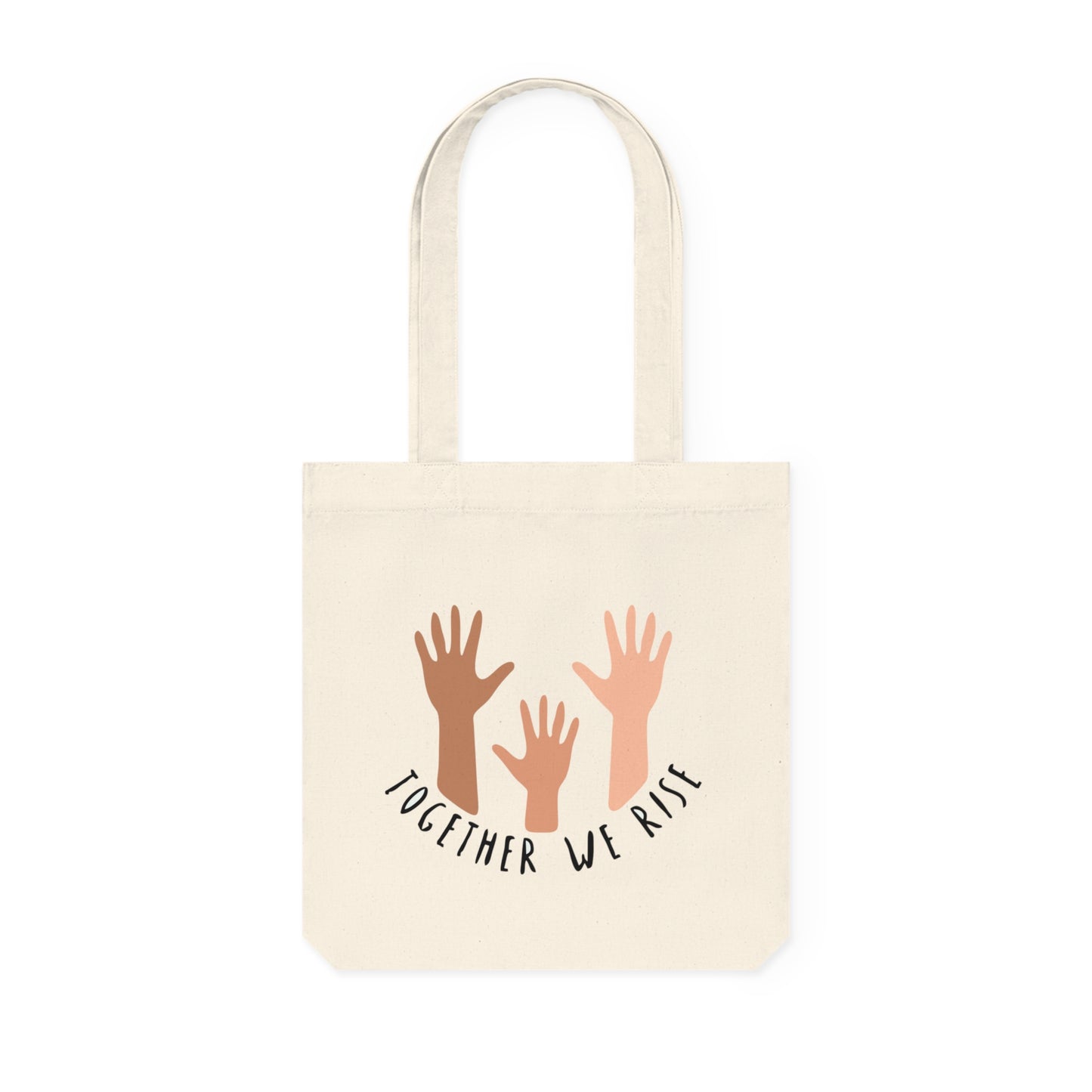 Together We Rise Tote Bag | Diverse Hands Design | Empowering Eco Bag for Everyday Use, Gifts, Events & More