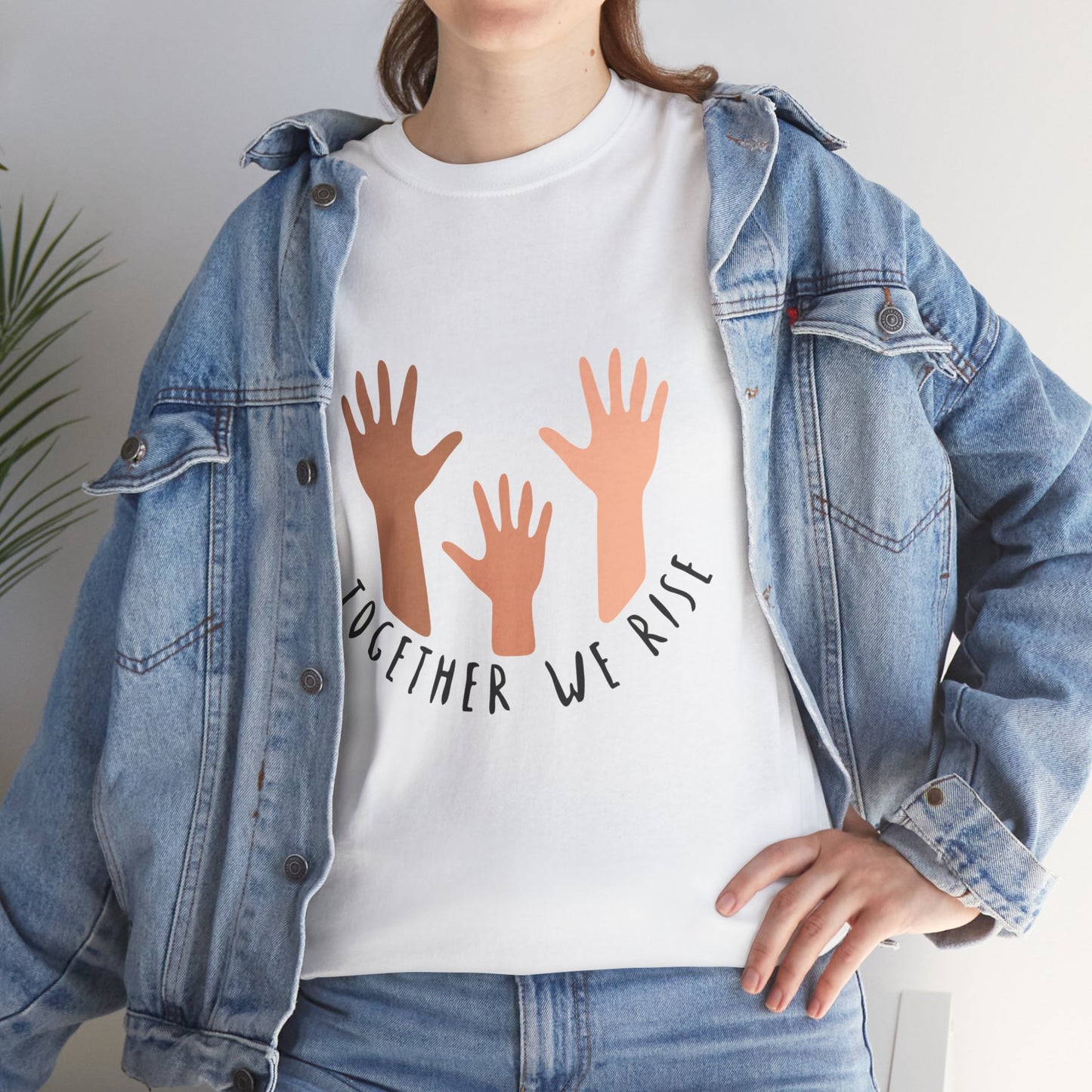 Together We Rise Unisex Heavy Cotton Tee| Kindness Tee | Mental Health Positivity Shirt|Spread Positivity | Ethical & Hopeful Shirt