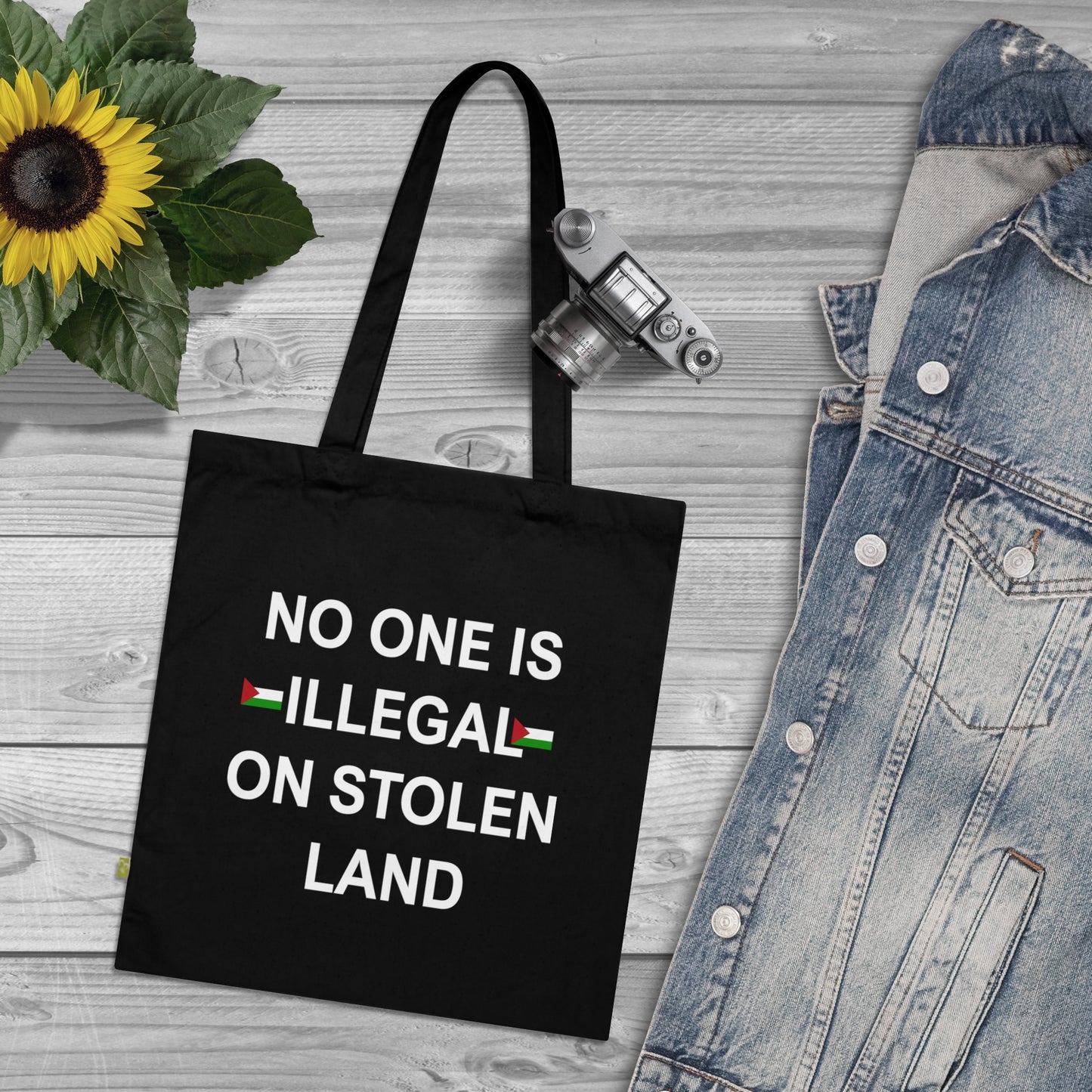 Free Palestine Tote Bag | No One Is Illegal on Stolen Land | Protest Tote | Human Rights Gift | Ethical Activist Bag | Political Statement
