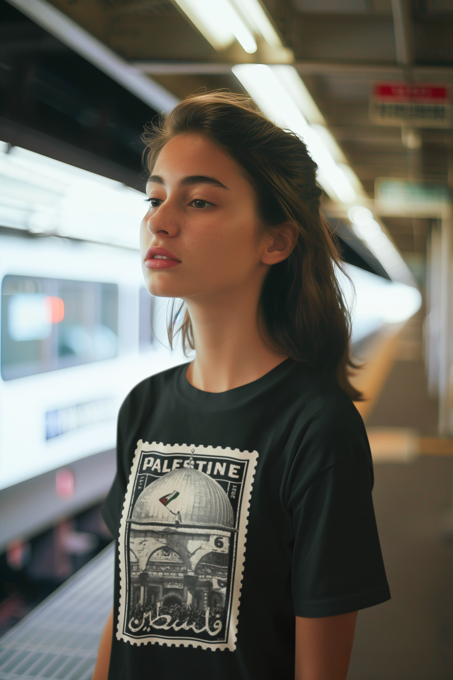 Free Palestine activist t-shirt supporting Gaza solidarity and human rights.