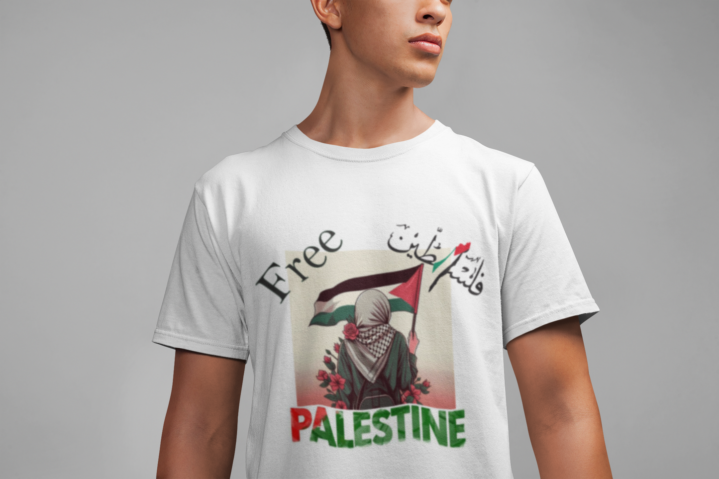 Free Palestine solidarity and resistance t-shirt for activists.