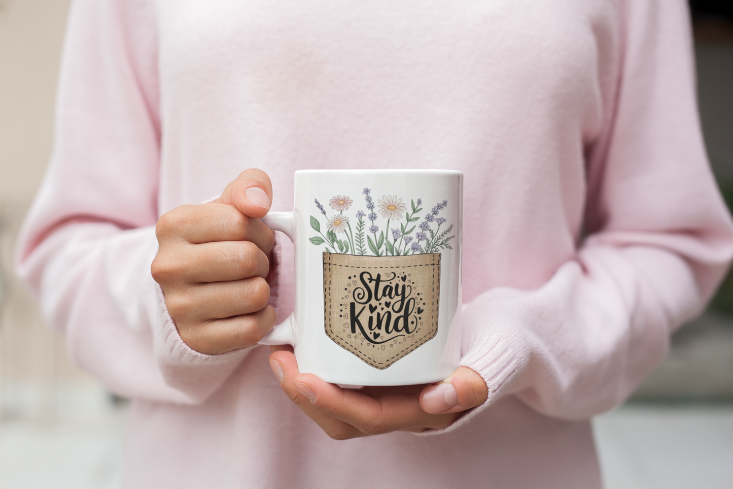 Stay Kind Mug | Floral Gift Mug for Teacher, Friend, Self-Care & Kindness Lovers