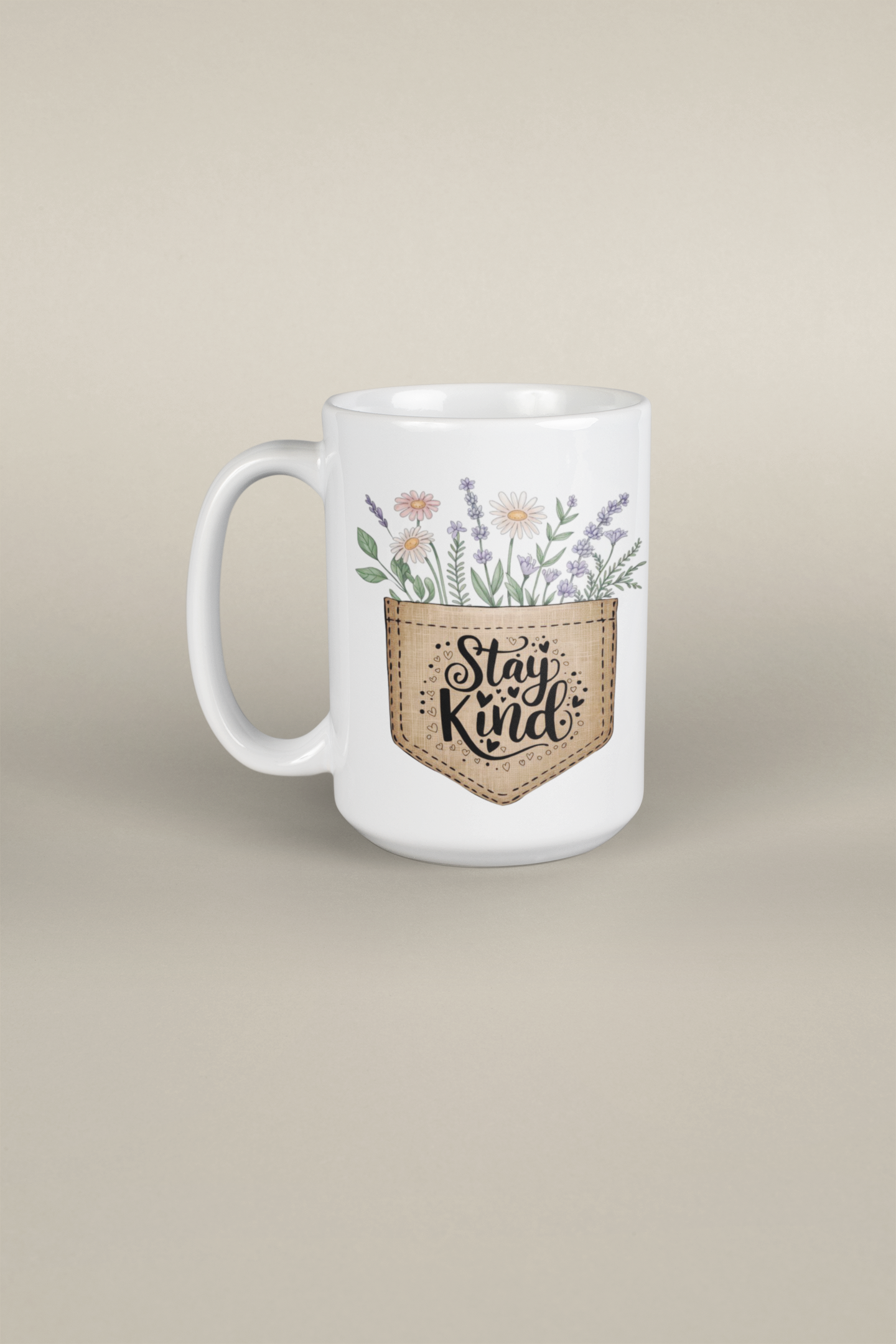 Stay Kind Mug | Floral Gift Mug for Teacher, Friend, Self-Care & Kindness Lovers