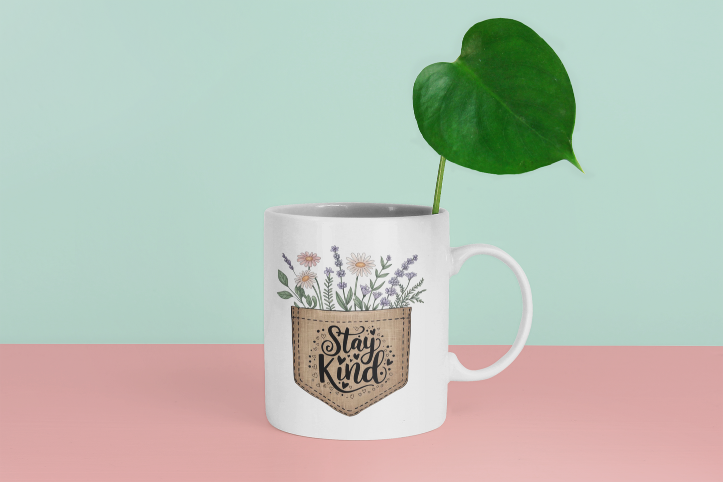 Stay Kind Mug | Floral Gift Mug for Teacher, Friend, Self-Care & Kindness Lovers