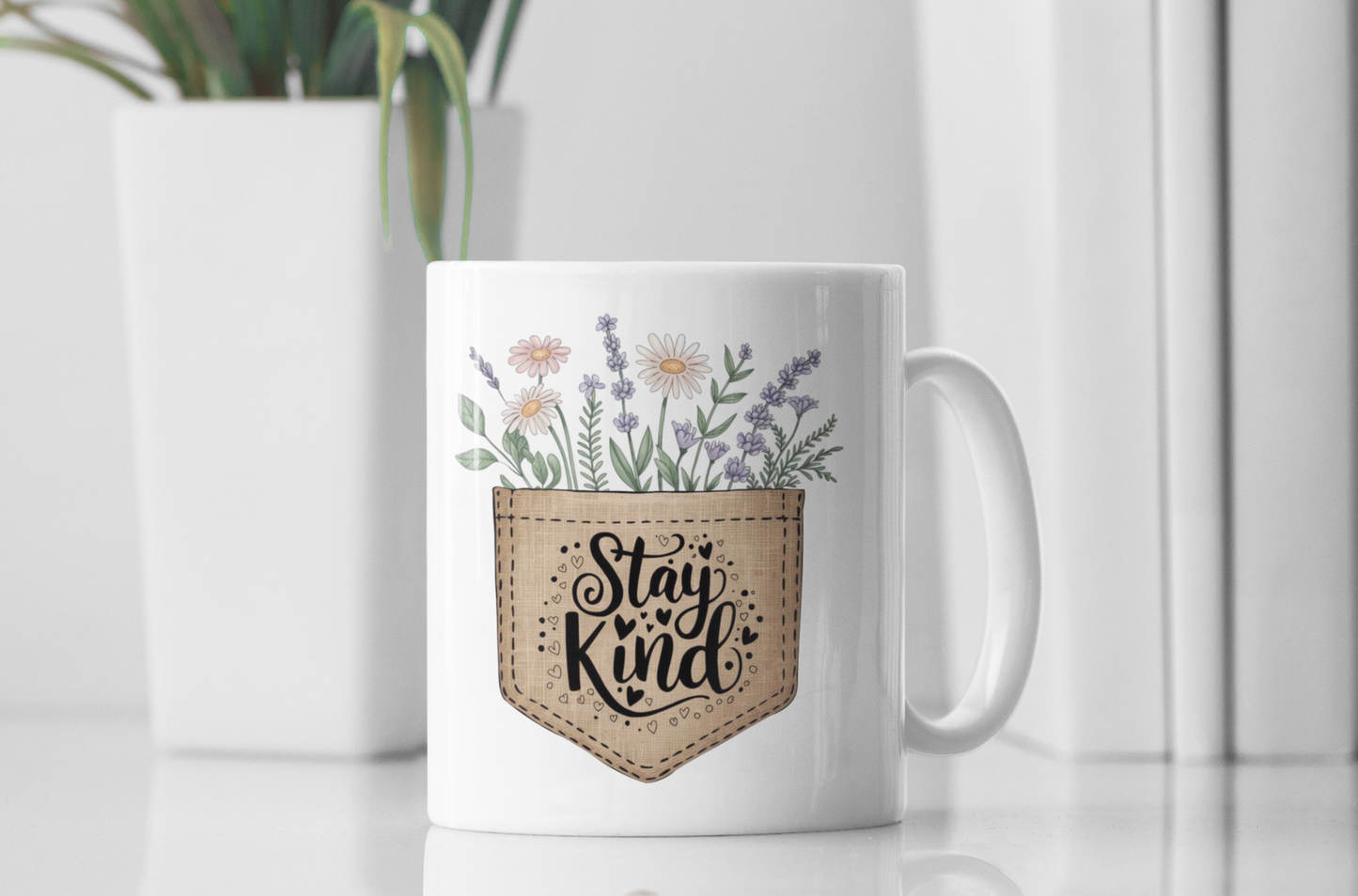 Stay Kind Mug | Floral Gift Mug for Teacher, Friend, Self-Care & Kindness Lovers