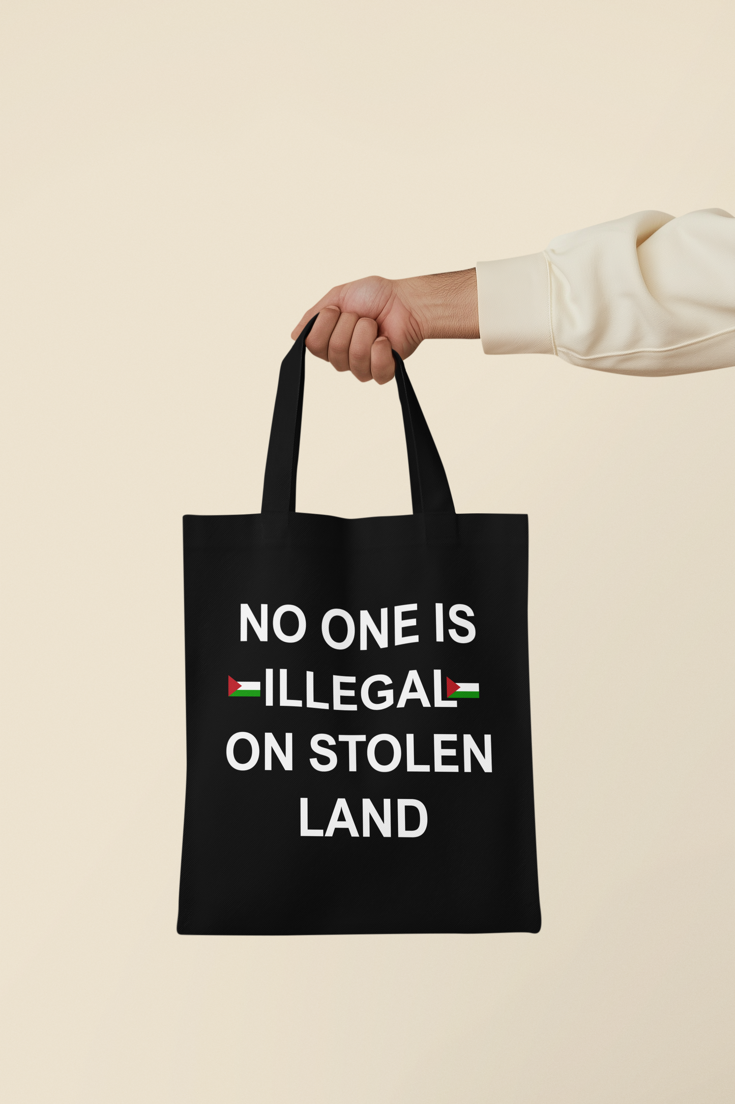 Free Palestine Tote Bag | No One Is Illegal on Stolen Land | Protest Tote | Human Rights Gift | Ethical Activist Bag | Political Statement