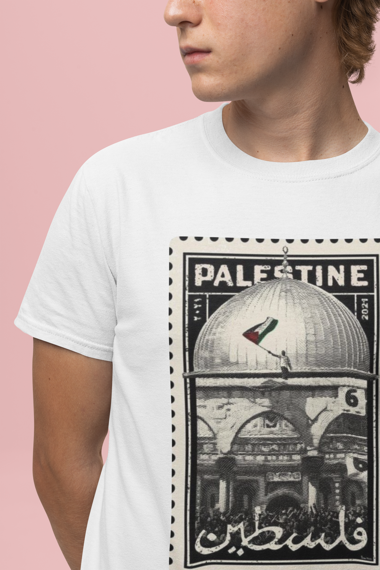 Free Palestine activist t-shirt supporting Gaza solidarity and human rights.