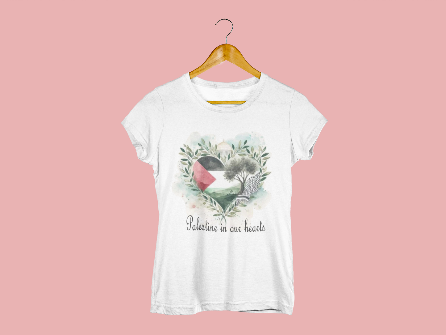 Palestine Is in Our Hearts T-Shirt | Free Palestine Tee | Gaza Solidarity Shirt | Pro-Palestine Statement | Human Rights Unisex Top